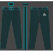 Men's/Boy's Mariner Black Uniform Long Pant w/ Teal Pinstripe
